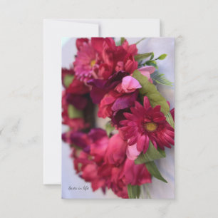 Pretty Pink Daisy & Tulip Wreath Card