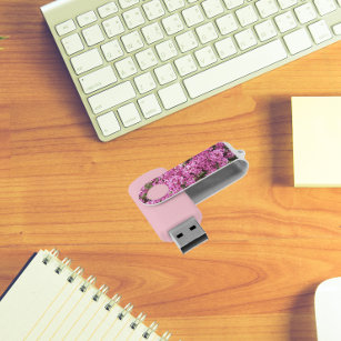 Pretty Pink Daphne Floral USB Flash Drive