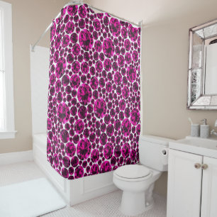 PRETTY PINK DIAMOND  PATTERN SHOWER CURTAIN