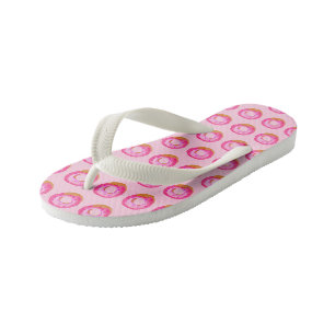 Pretty Pink Doughnut Kid's Flip Flops