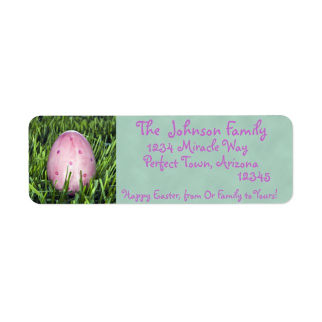 Pretty Pink easter Egg Holiday Address  Label (Front)