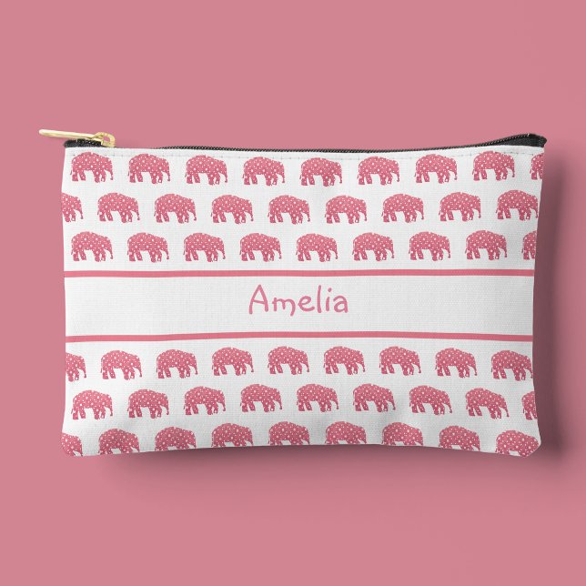 Pretty Pink Elephant Elephant  Accessory Pouch (Creator Uploaded)