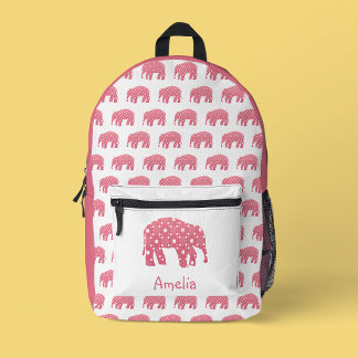 Pretty  Pink Elephant  Printed Backpack