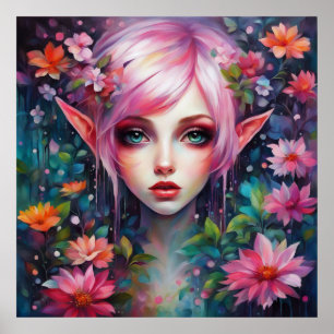 Pretty Pink Elf  Poster