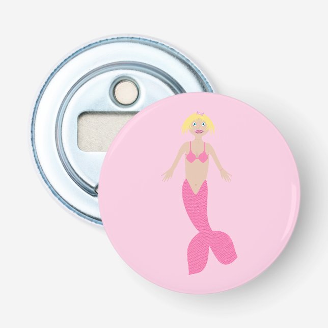 Pretty Pink Fantasy Mermaid Bottle Opener (Front)