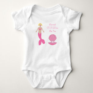 Pretty Pink Fantasy Mermaid Custom Baby Bodysuit