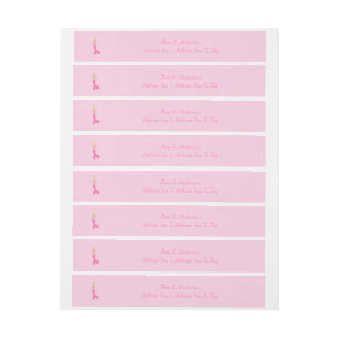 Pretty Pink Fantasy Mermaid Custom Wraparound Address Label