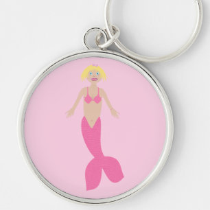 Pretty Pink Fantasy Mermaid  Keychain