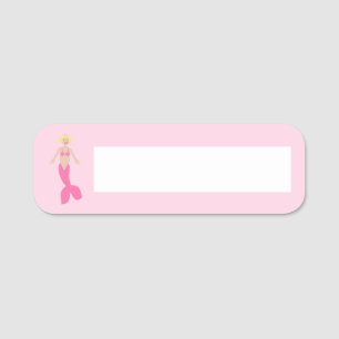 Pretty Pink Fantasy Mermaid Name Tag