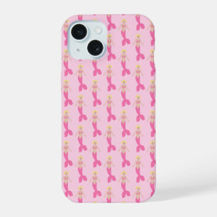 Pretty Pink Fantasy Mermaid Patterned iPhone 15 Case