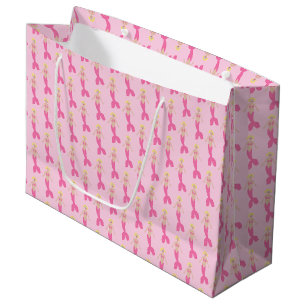 Pretty Pink Fantasy Mermaid Patterned Large Gift Bag