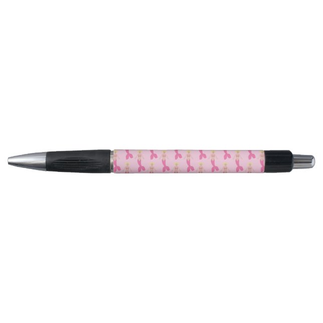 Pretty Pink Fantasy Mermaid Patterned Pen (Front)