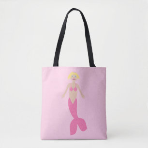 Pretty Pink Fantasy Mermaid Tote Bag