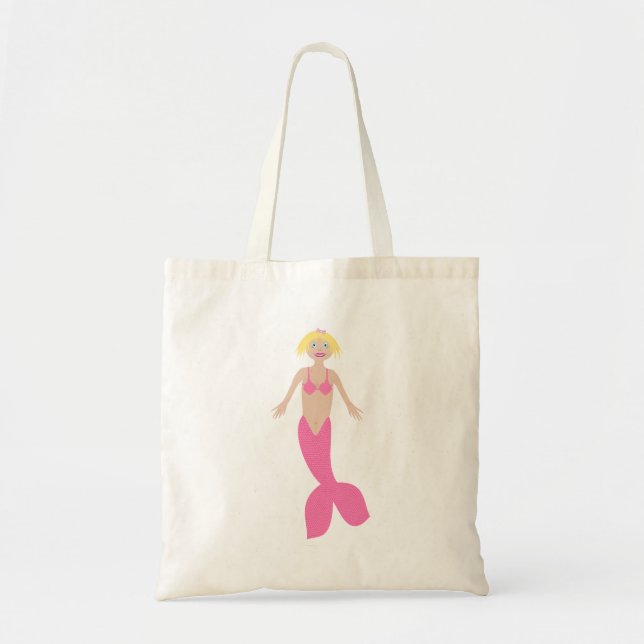 Pretty Pink Fantasy Mermaid Tote Bag (Front)