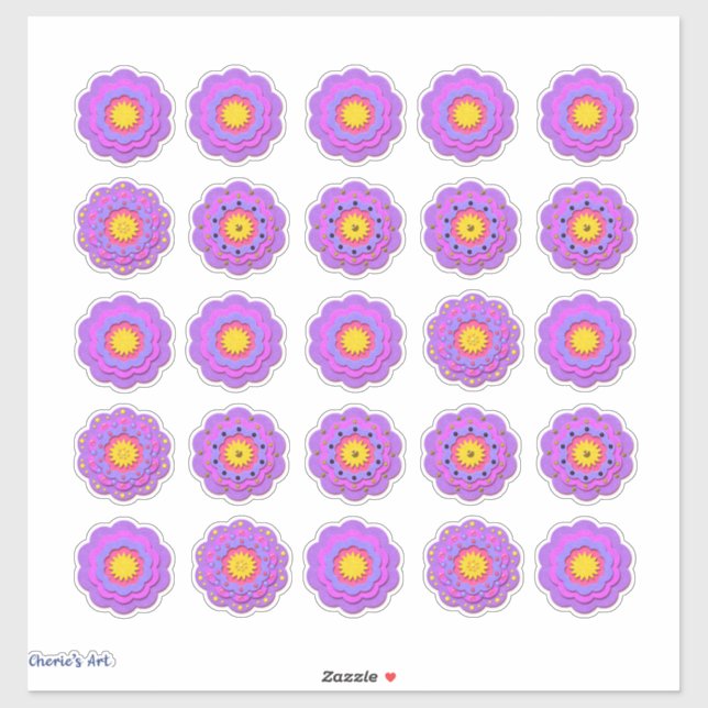 Pretty Pink Felt Look Flowers  (Sheet)