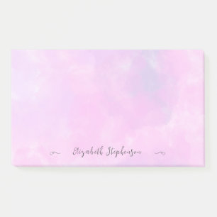 Pretty pink feminine watercolor custom name large post-it notes