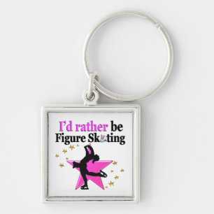 PRETTY PINK FIGURE SKATING IN MY LIFE KEYCHAIN