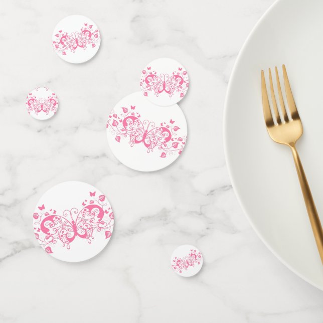 Pretty Pink Filigree Confetti (Group)