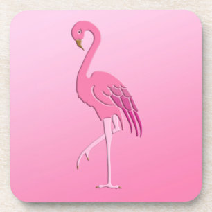 Pretty pink flamingo coaster