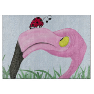 Pretty Pink Flamingo Cutting Board