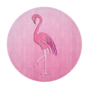 Pretty pink flamingo cutting board