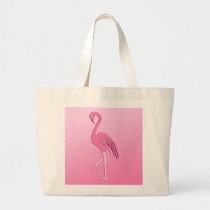 Pretty pink flamingo large tote bag