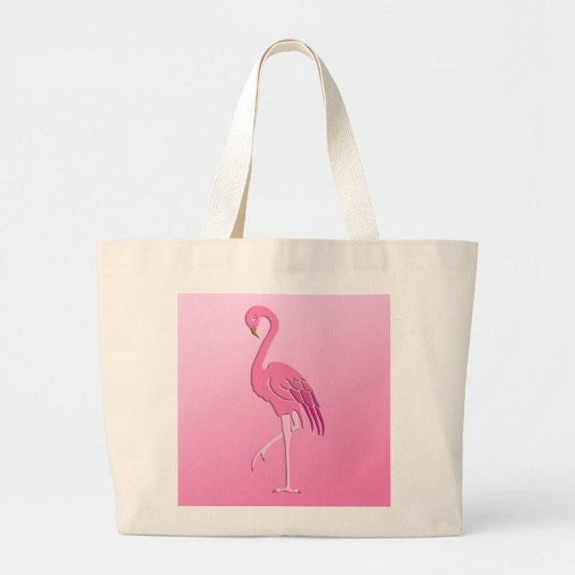 Pretty pink flamingo large tote bag (Front)