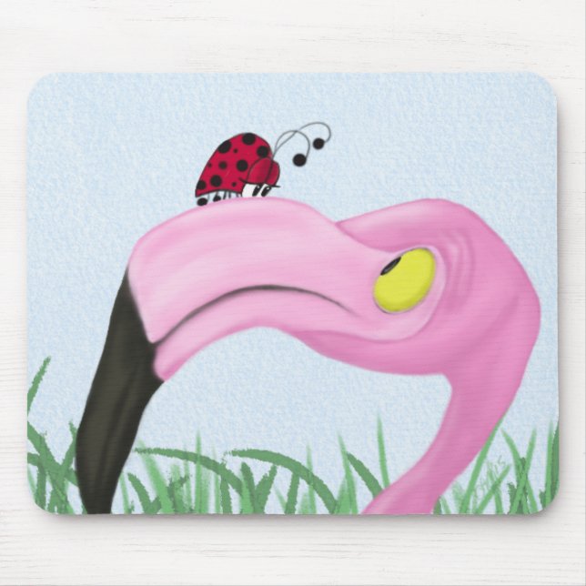 Pretty Pink Flamingo Mouse Pad (Front)