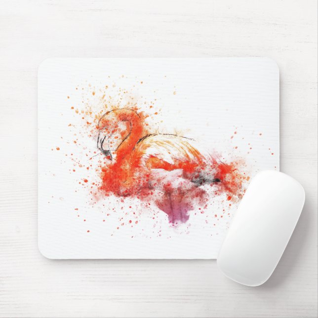 Pretty Pink Flamingo Mouse Pad (With Mouse)