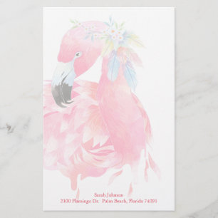 Pretty Pink Flamingo Personal Stationery