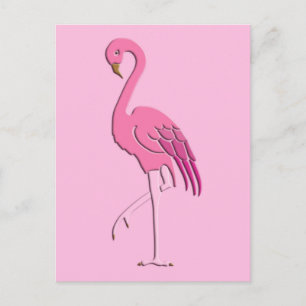 Pretty pink flamingo postcard