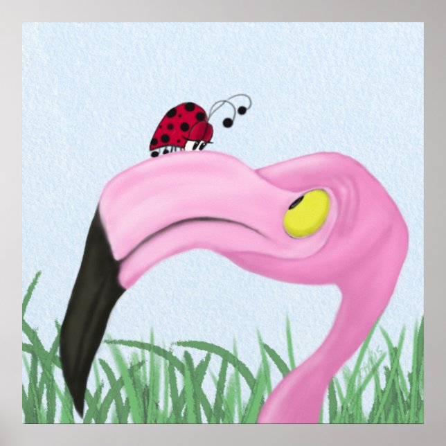 Pretty Pink Flamingo Poster (Front)