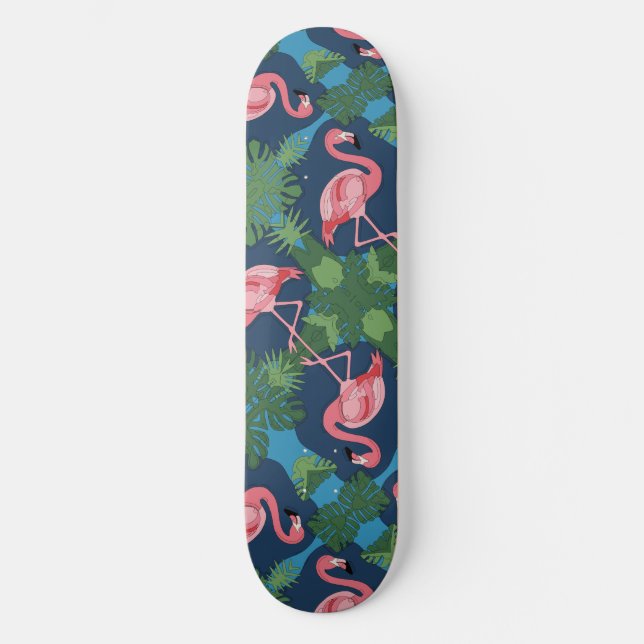 Pretty Pink Flamingo Skateboard (Front)