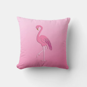 Pretty pink flamingo throw pillow
