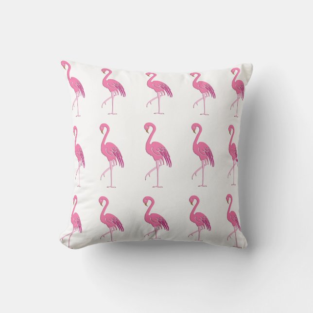Pretty pink flamingo throw pillow (Front)