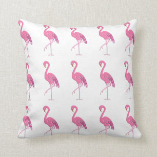 Pretty pink flamingo throw pillow
