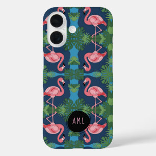 Pretty Pink Flamingo with Name iPhone 16 Case