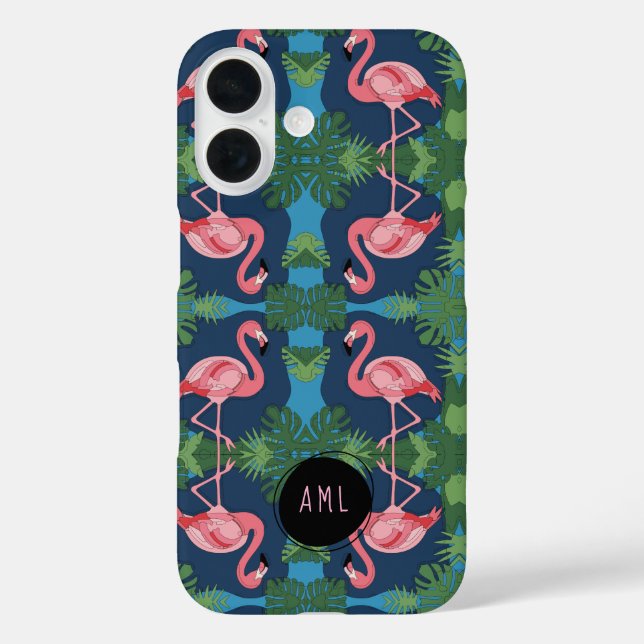 Pretty Pink Flamingo with Name Case-Mate iPhone Case (Back)