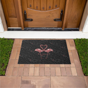 Pretty Pink Flamingos Mosaic  Doormat