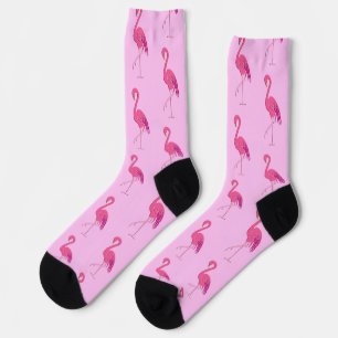 Pretty pink flamingos pattern socks