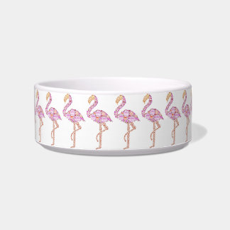 Pretty Pink Flamingos Pet Bowl