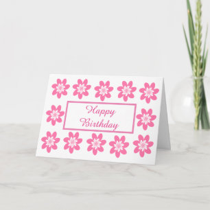 Pretty Pink Floral Birthday Card