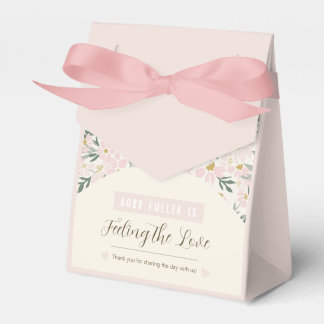 Pretty Pink Floral Boho Baby Shower Invitation Favor Box