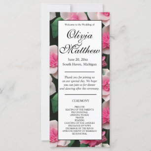 Pretty pink floral boho greenery pattern