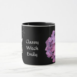 Pretty pink floral fashion girl face femme mug