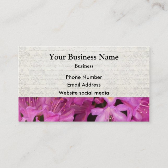 Pretty pink floral flower business card (Front)