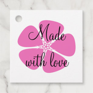 Pretty Pink Floral Made With Love Gift Tag