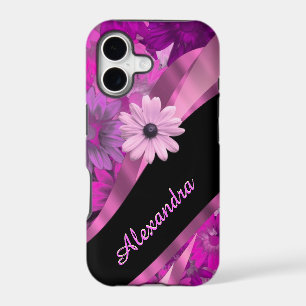 Pretty pink floral pattern personalized
