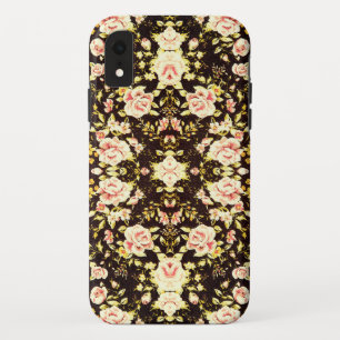 Pretty Pink Floral Pattern, yellow iPhone XR Case