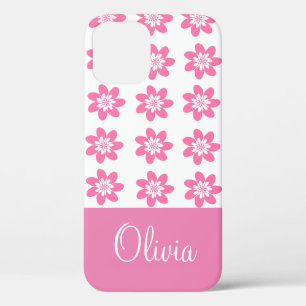 Pretty Pink Floral Personalized Case-Mate iPhone iPhone 12 Case